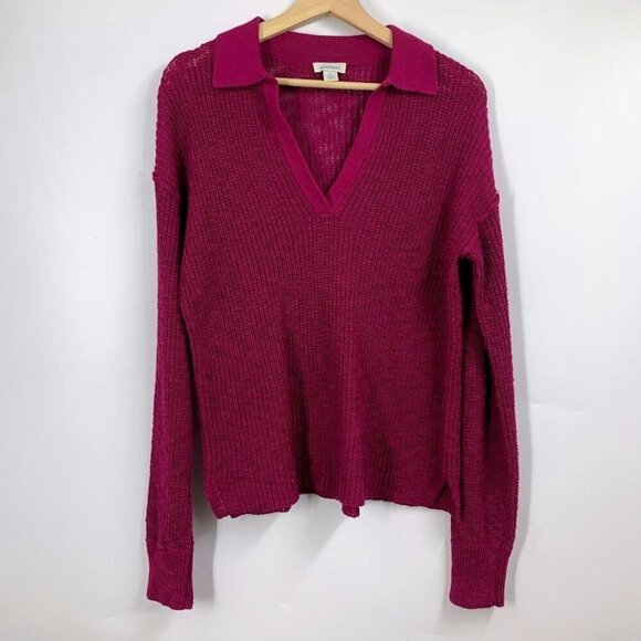 Sundance Women's Johnnie Loose Knit Collared V Neck Sweater SIze S - Picture 1 of 11